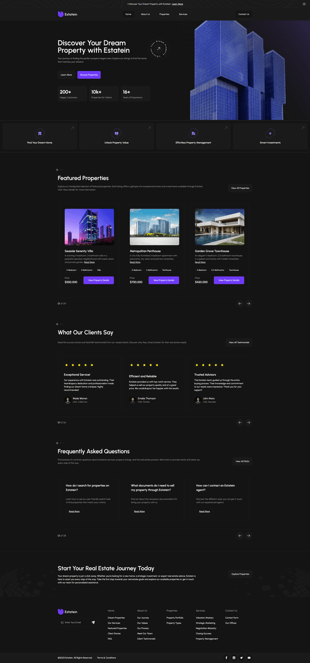 Estatein Homepage