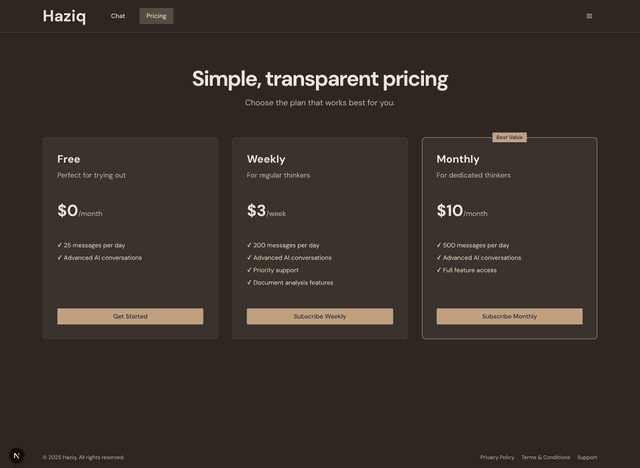 Pricing Page
