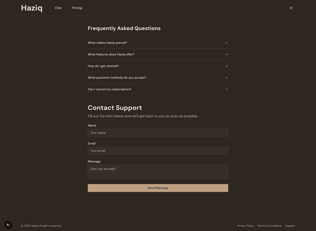 Support Page