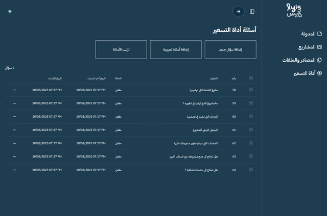 Pricing Tool Management
