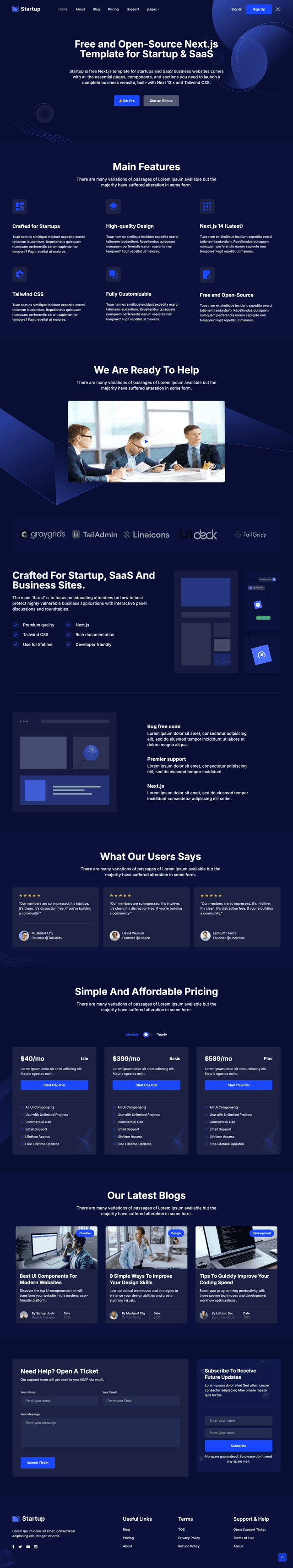 Startup Homepage Section